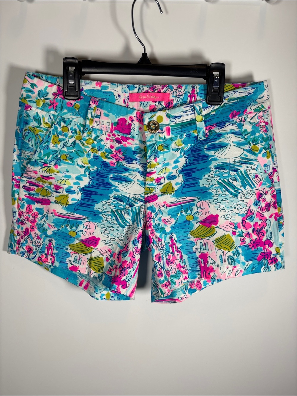 Lilly Pulitzer Callahan Shorts Postcards from Positano Print 100% Cotton Sz. 2